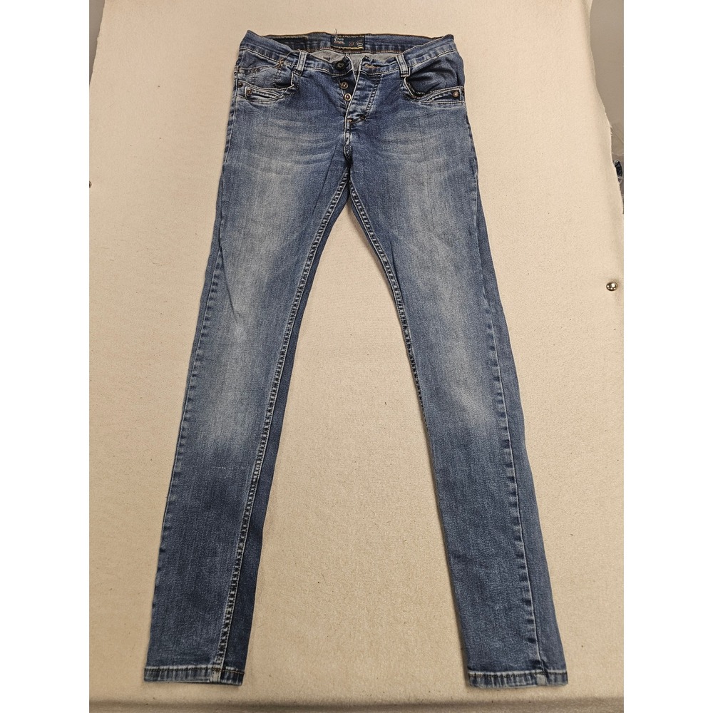 Jolly Joker Mens Slim Fit Blue Denim Jeans Model 2005 Size 30 Button Fly